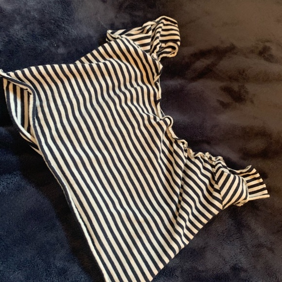 blue and white striped brandy melville crop top - Picture 4 of 5